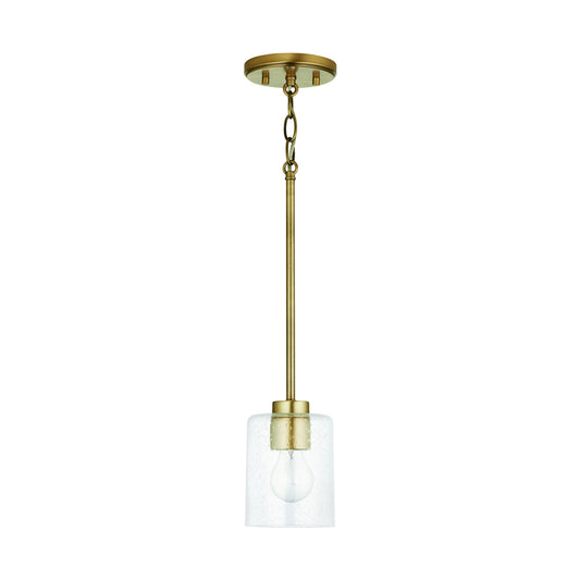 Greyson One Light Pendant by Capital Lighting in Aged Brass Finish (328511AD-449)