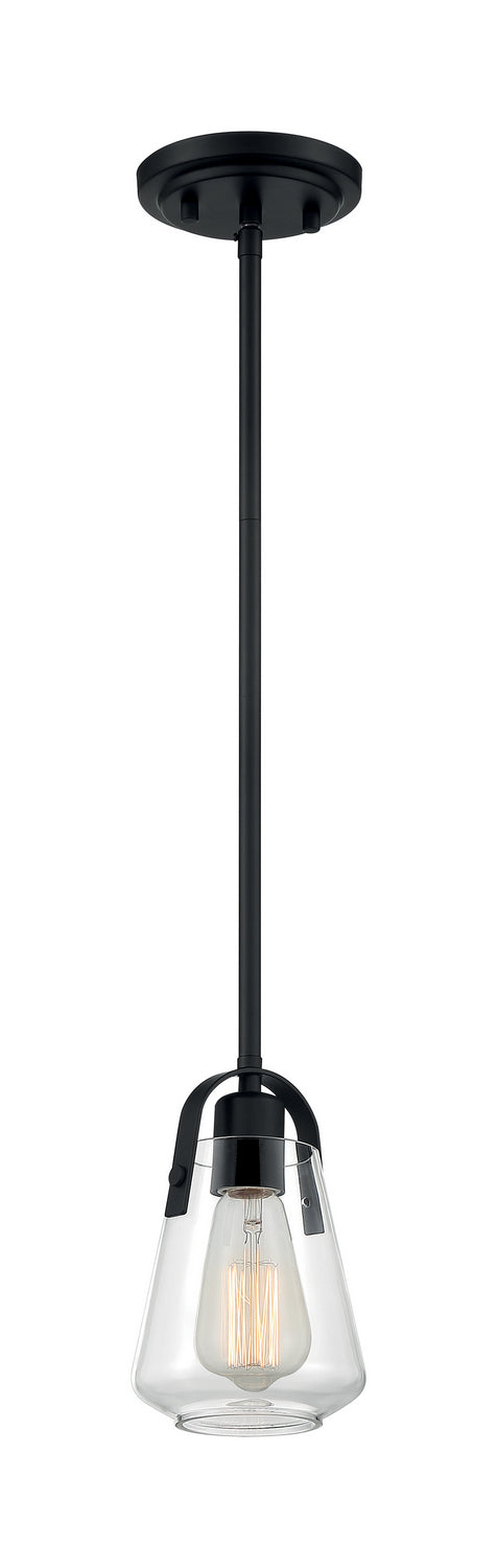 Skybridge One Light Mini Pendant by Nuvo Lighting in Matte Black Finish (60-7106)