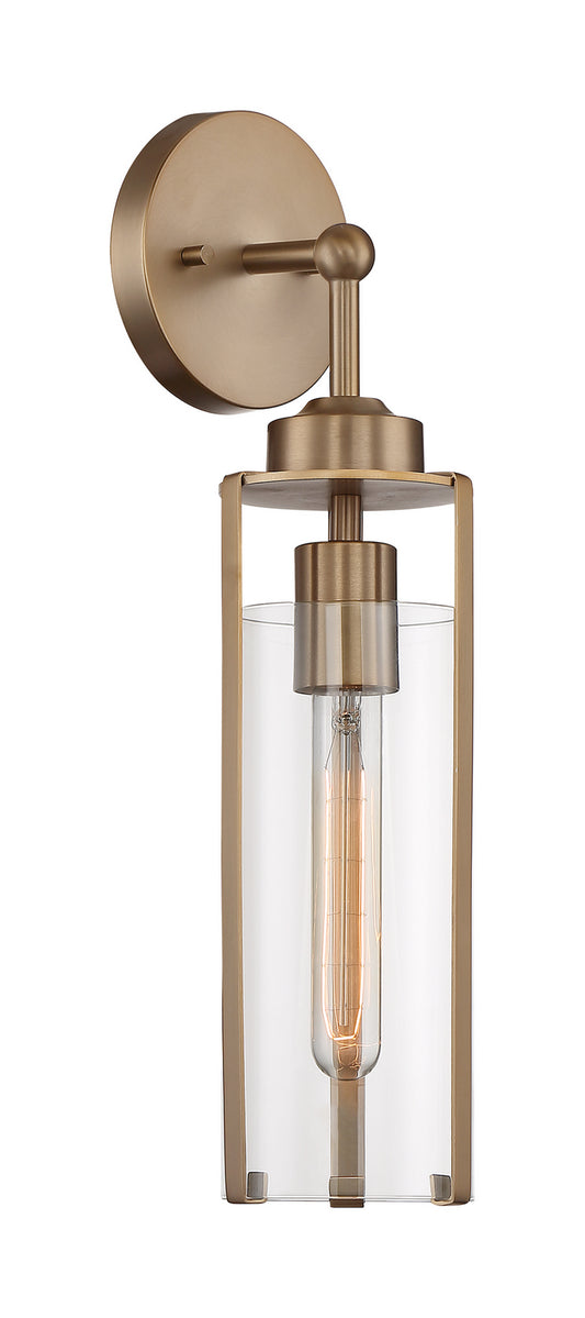Marina One Light Wall Sconce by Nuvo Lighting in Burnished Brass Finish (60-7151)