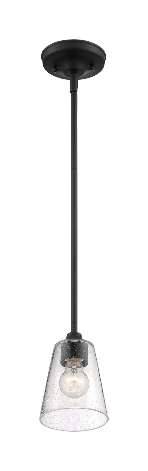 Bransel One Light Mini Pendant by Nuvo Lighting in Matte Black Finish (60-7280)