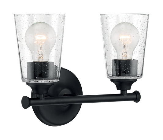 Bransel Two Light Vanity by Nuvo Lighting in Matte Black Finish (60-7282)