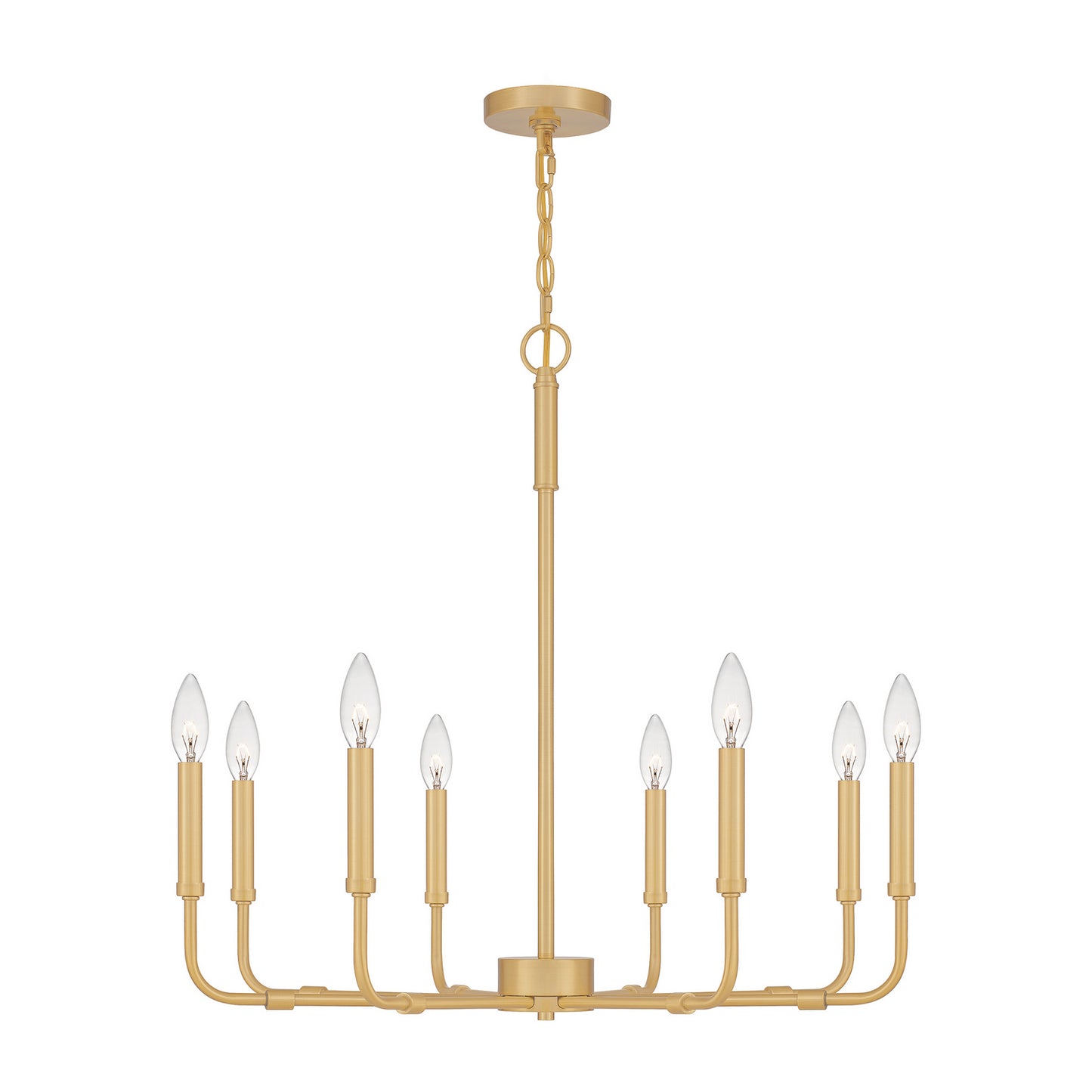 Abner Eight Light Chandelier by Quoizel in Aged Brass Finish (ABR5028AB)