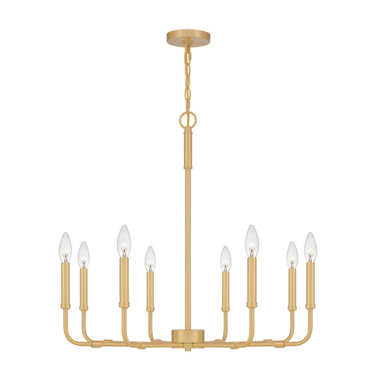 Abner Eight Light Chandelier by Quoizel in Aged Brass Finish (ABR5028AB)