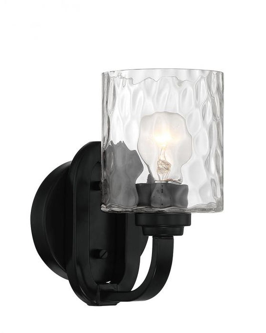 Collins One Light Wall Sconce by Craftmade in Flat Black Finish (54261-FB)