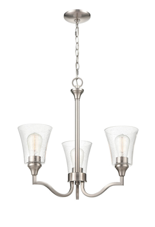 Caily Three Light Chandelier by Millennium in Brushed Nickel Finish (2113-BN)