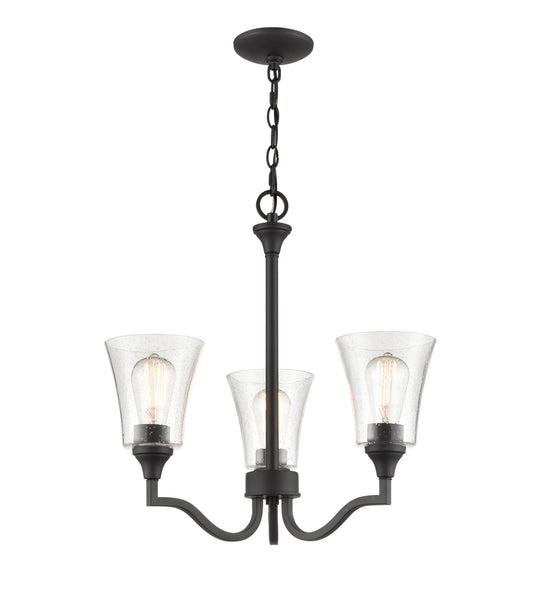 Caily Three Light Chandelier by Millennium in Matte Black Finish (2113-MB)