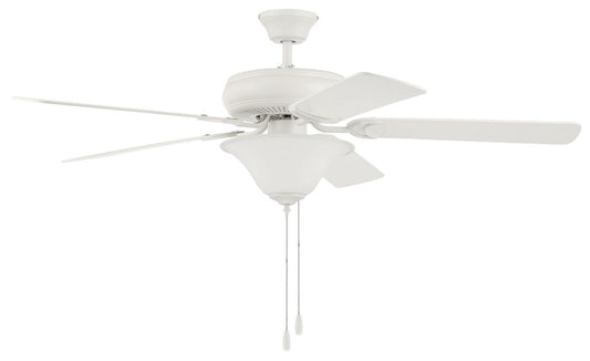  Decorator's Choice Bowl Light Kit 52"Ceiling Fan by Craftmade in Matte White Finish (DCF52W5C1W)