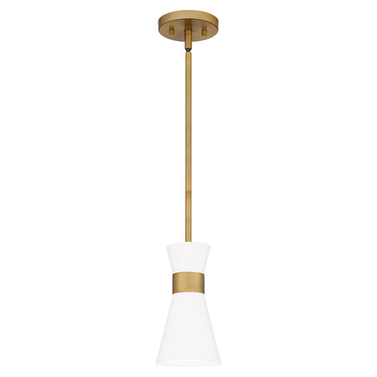 Fremont One Light Mini Pendant by Quoizel in Aged Brass Finish (FMT1505AB)