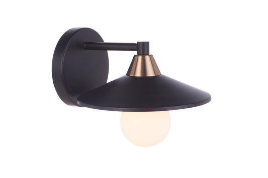 Isaac One Light Wall Sconce by Craftmade in Flat Black/Satin Brass Finish (12508FBSB1)
