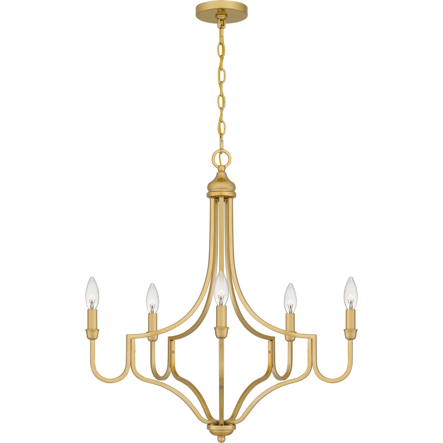 Mabel Five Light Chandelier by Quoizel in Light Gold Finish (MAB5026LG)