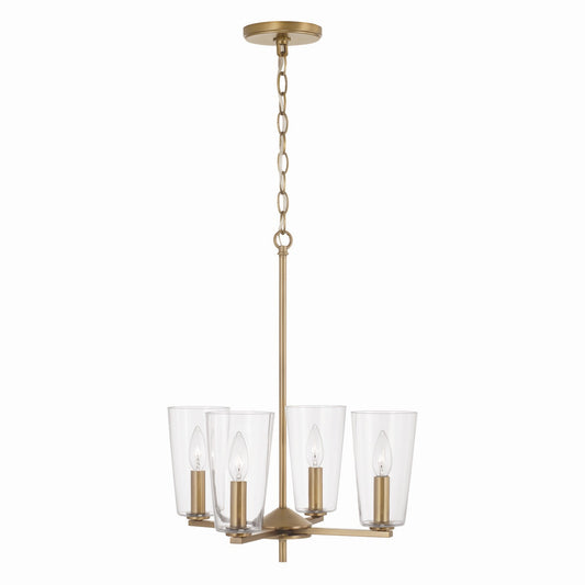 Portman Four Light Pendant by Capital Lighting in Aged Brass Finish (348641AD-538)