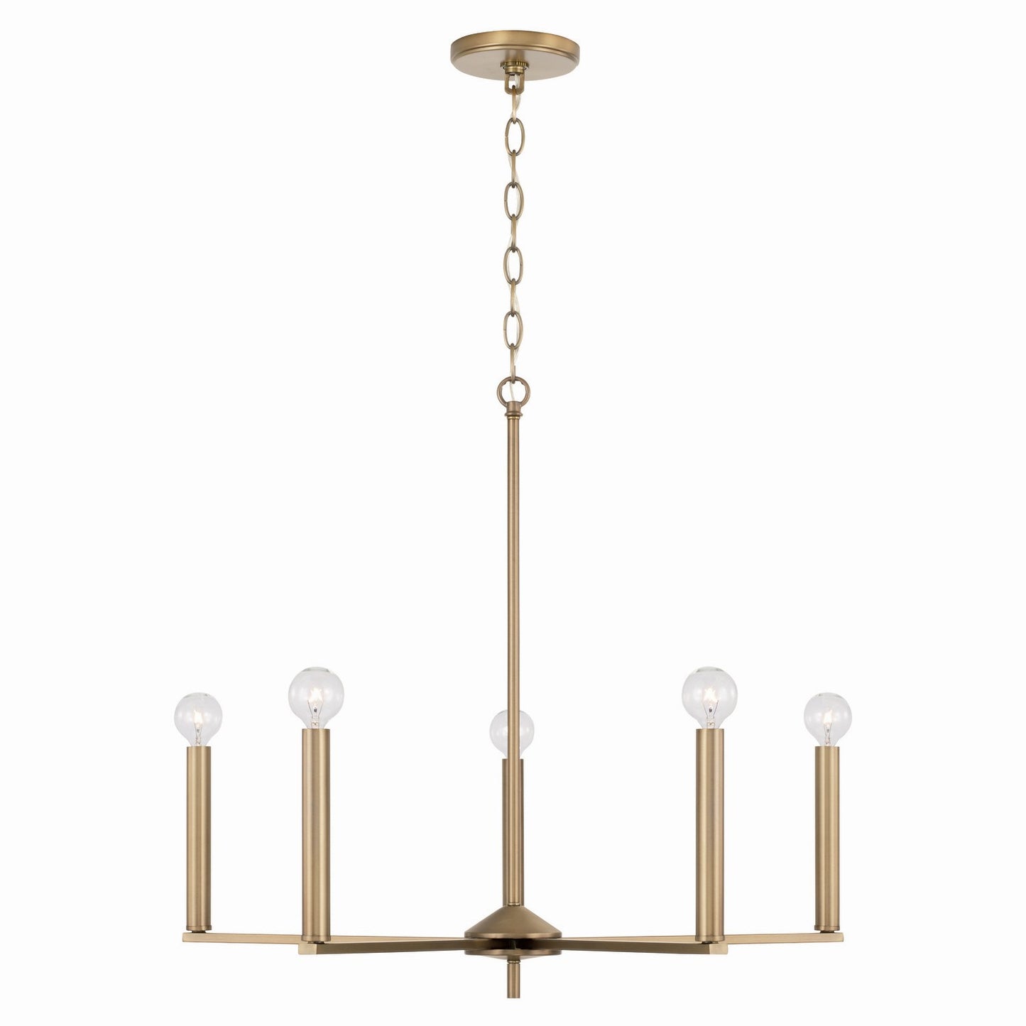 Portman Five Light Chandelier by Capital Lighting in Aged Brass Finish (448651AD)