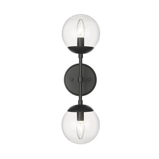 Avell Two Light Wall Sconce by Millennium in Matte Black Finish (8152-MB)