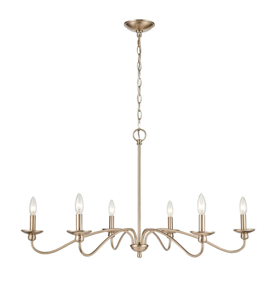 Delvona Six Light Chandelier by Millennium in Modern Gold Finish (4386-MG)