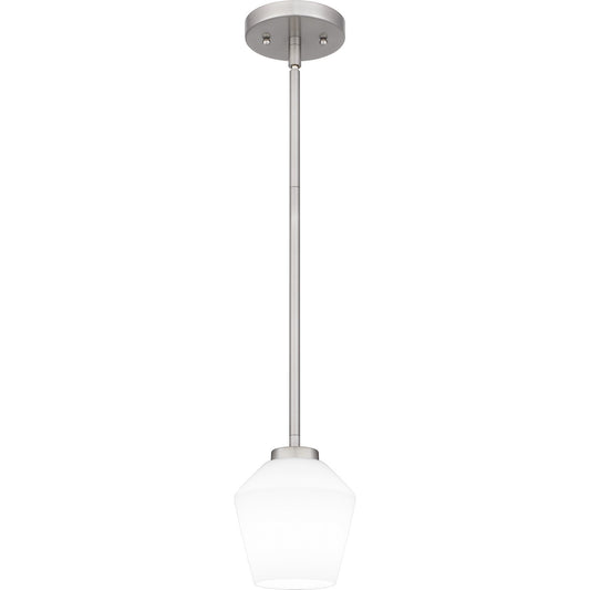 Nielson One Light Mini Pendant by Quoizel in Brushed Nickel Finish (NIE1505BN)