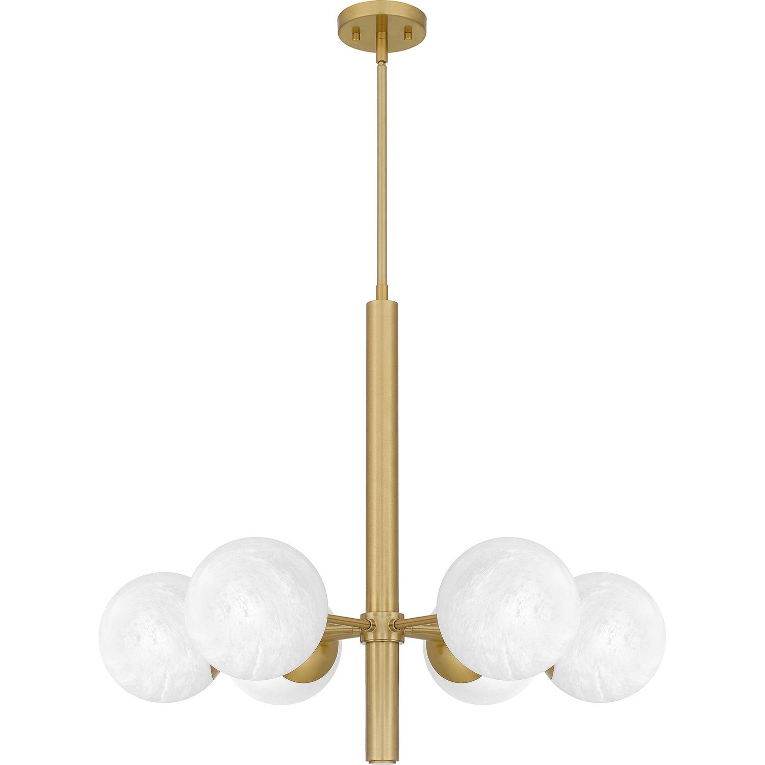 Solei Six Light Chandelier by Quoizel in Aged Brass Finish (PCSEI5028AB)