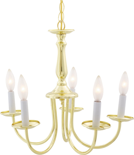 Five Light Chandelier by Nuvo Lighting in Polished Brass Finish (SF76-280)