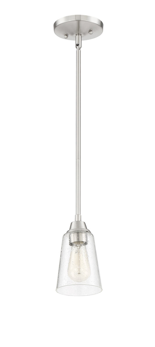 Grace One Light Mini Pendant by Craftmade in Brushed Polished Nickel Finish (41991-BNK-CS)