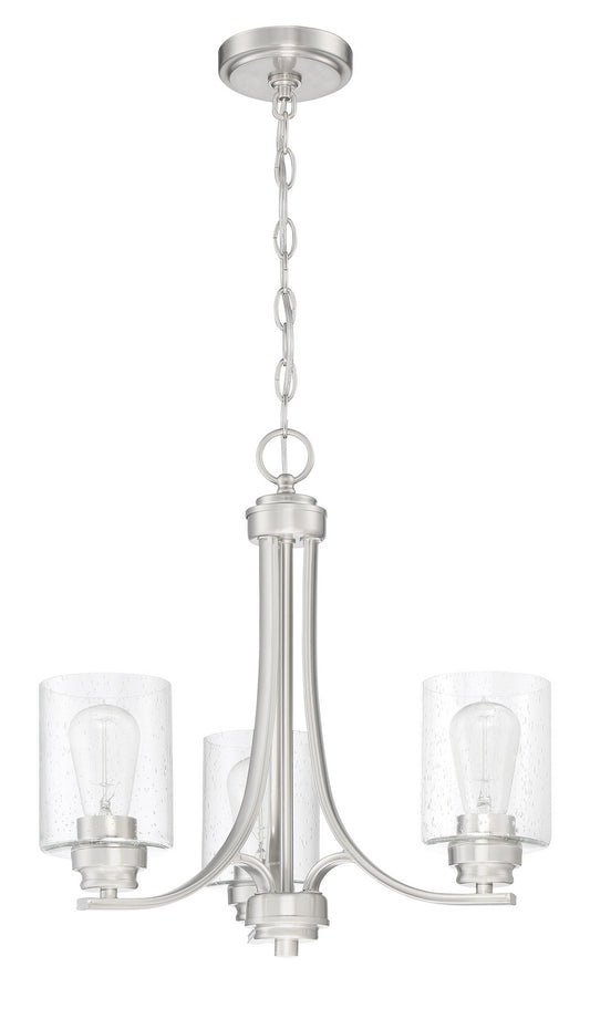 Bolden Three Light Chandelier by Craftmade in Brushed Polished Nickel Finish (50523-BNK)