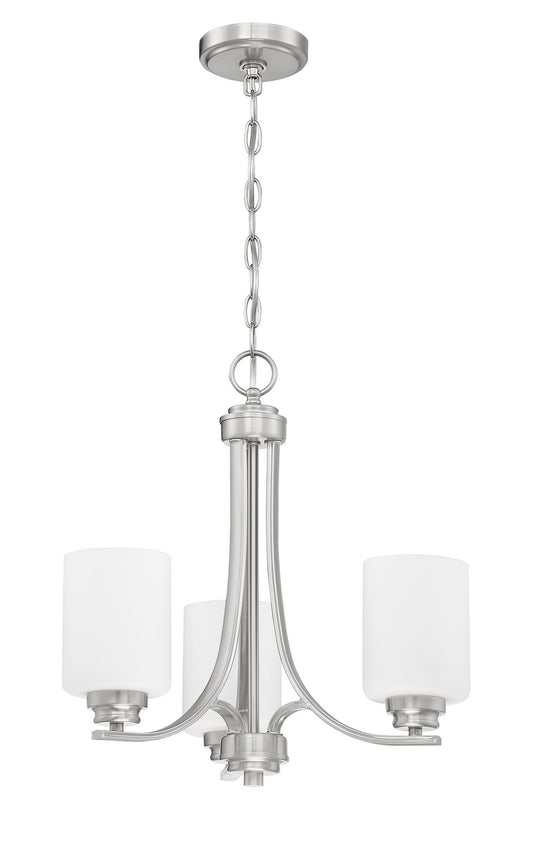 Bolden Three Light Chandelier by Craftmade in Brushed Polished Nickel Finish (50523-BNK-WG)