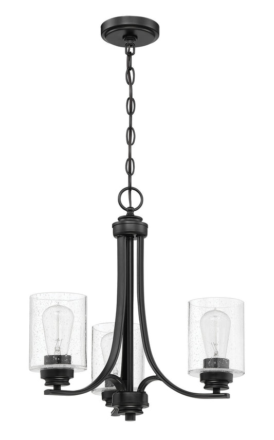 Bolden Three Light Chandelier by Craftmade in Flat Black Finish (50523-FB)