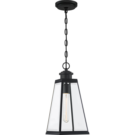 Paxton One Light Outdoor Hanging Lantern by Quoizel in Matte Black Finish (PAX1907MBK)