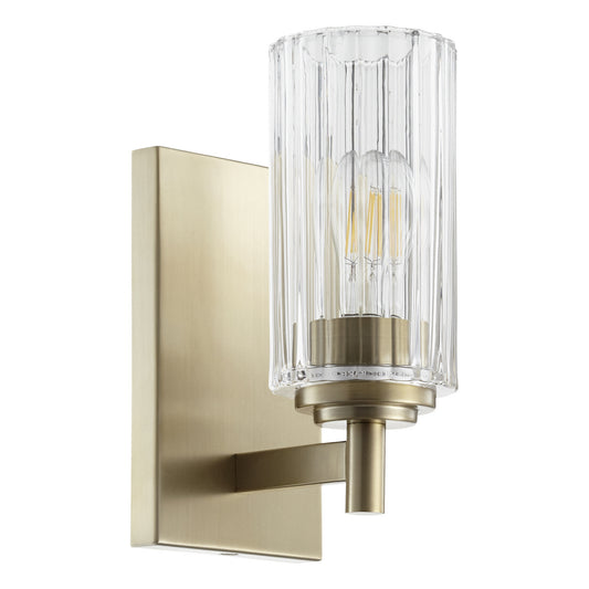  502 Lighting Series One Light Wall Mount by Quorum in Aged Brass Finish (502-1-80)