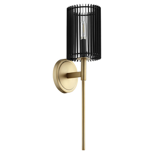  Finura One Light Wall Mount by Quorum in Aged Brass Finish (517-80)