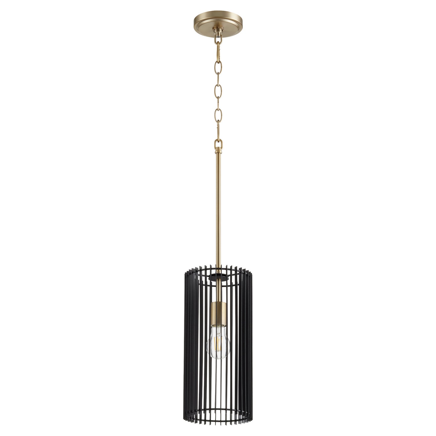  Finura One Light Pendant by Quorum in Aged Brass Finish (817-1-80)