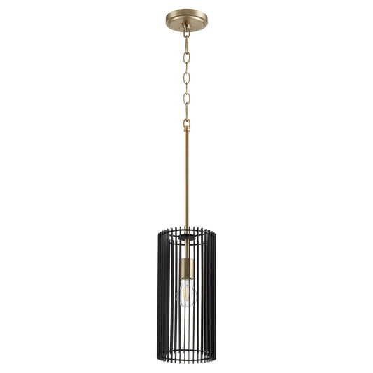  Finura One Light Pendant by Quorum in Aged Brass Finish (817-1-80)