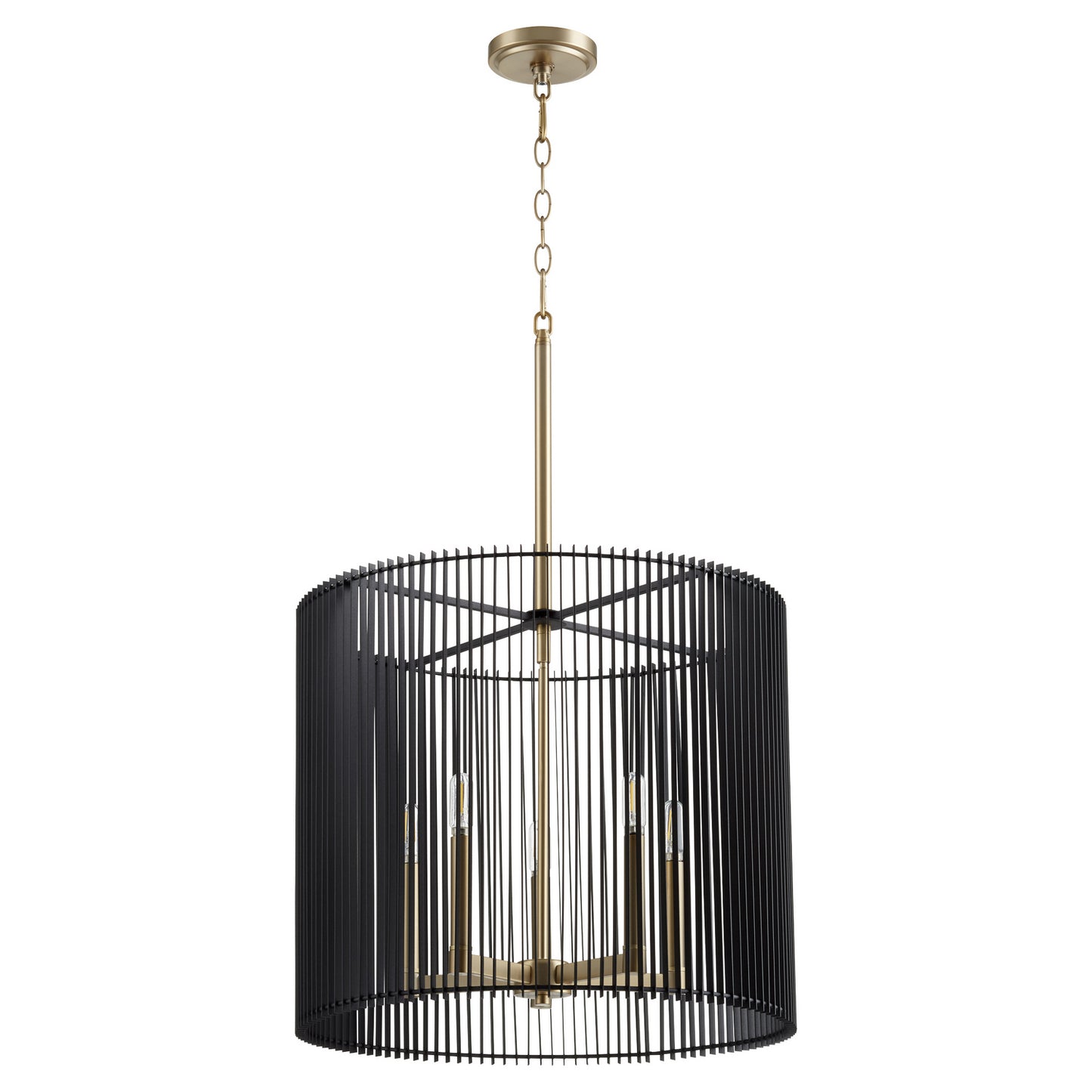  Finura Five Light Pendant by Quorum in Aged Brass Finish (819-5-80)