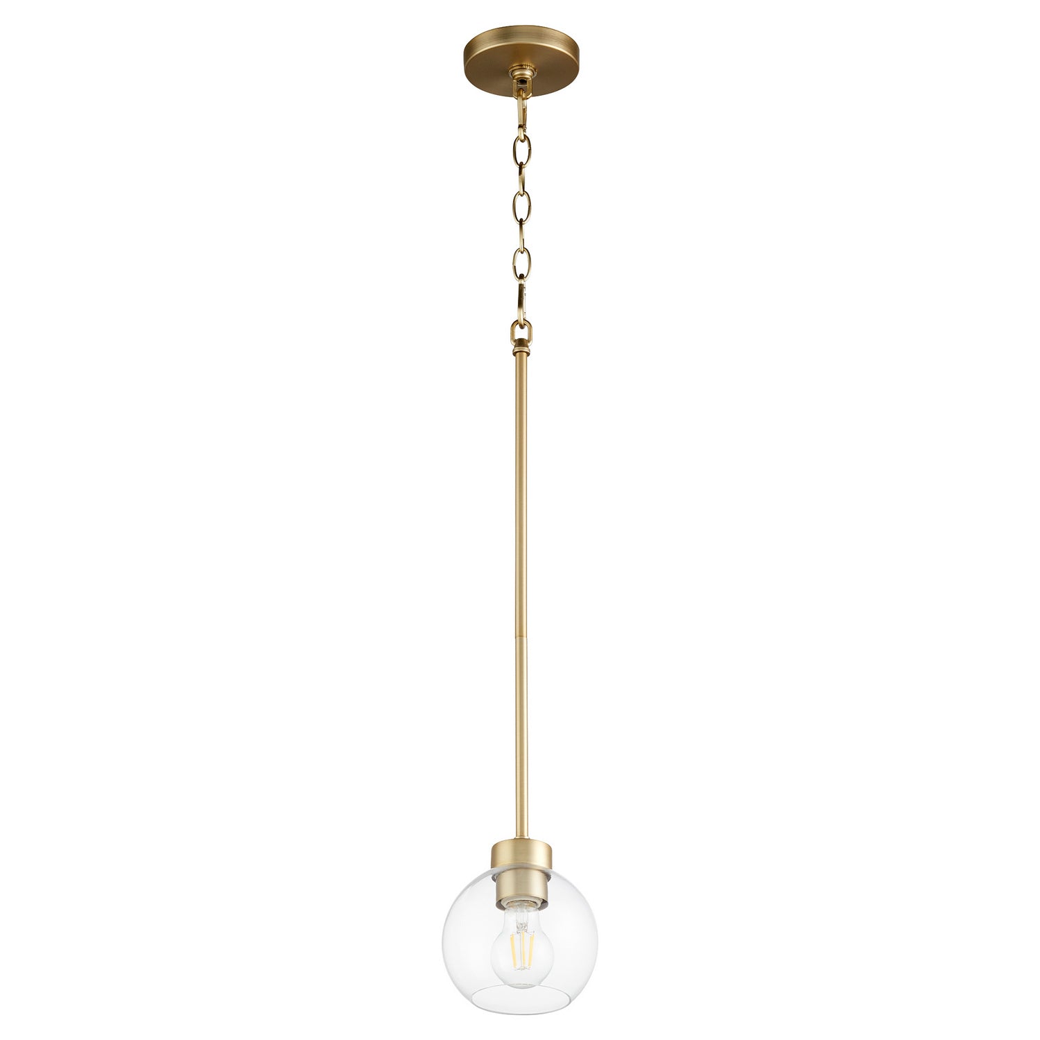  Volán One Light Pendant by Quorum in Aged Brass Finish (3317-80)