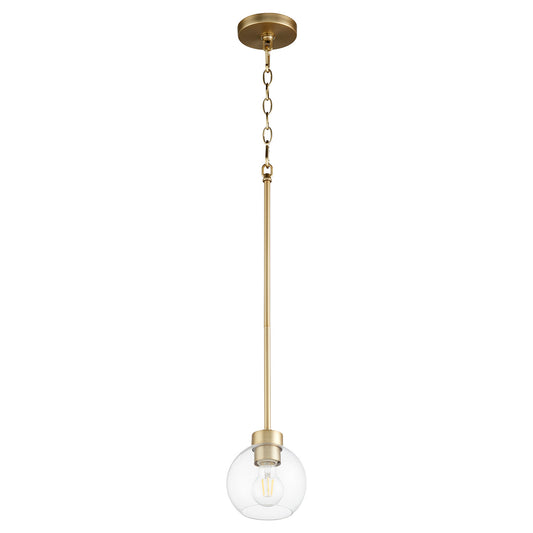  Volán One Light Pendant by Quorum in Aged Brass Finish (3317-80)