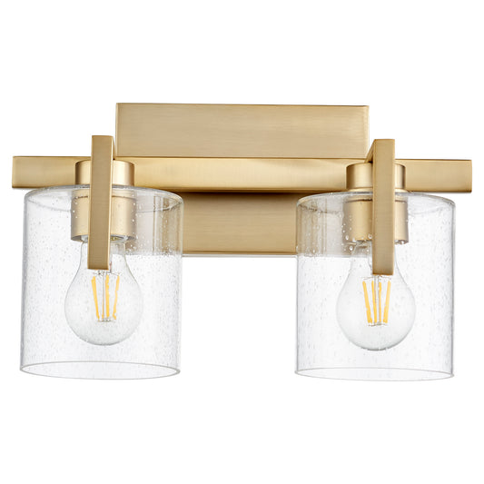  5190 Lighting Series Two Light Vanity by Quorum in Aged Brass Finish (5190-2-80)