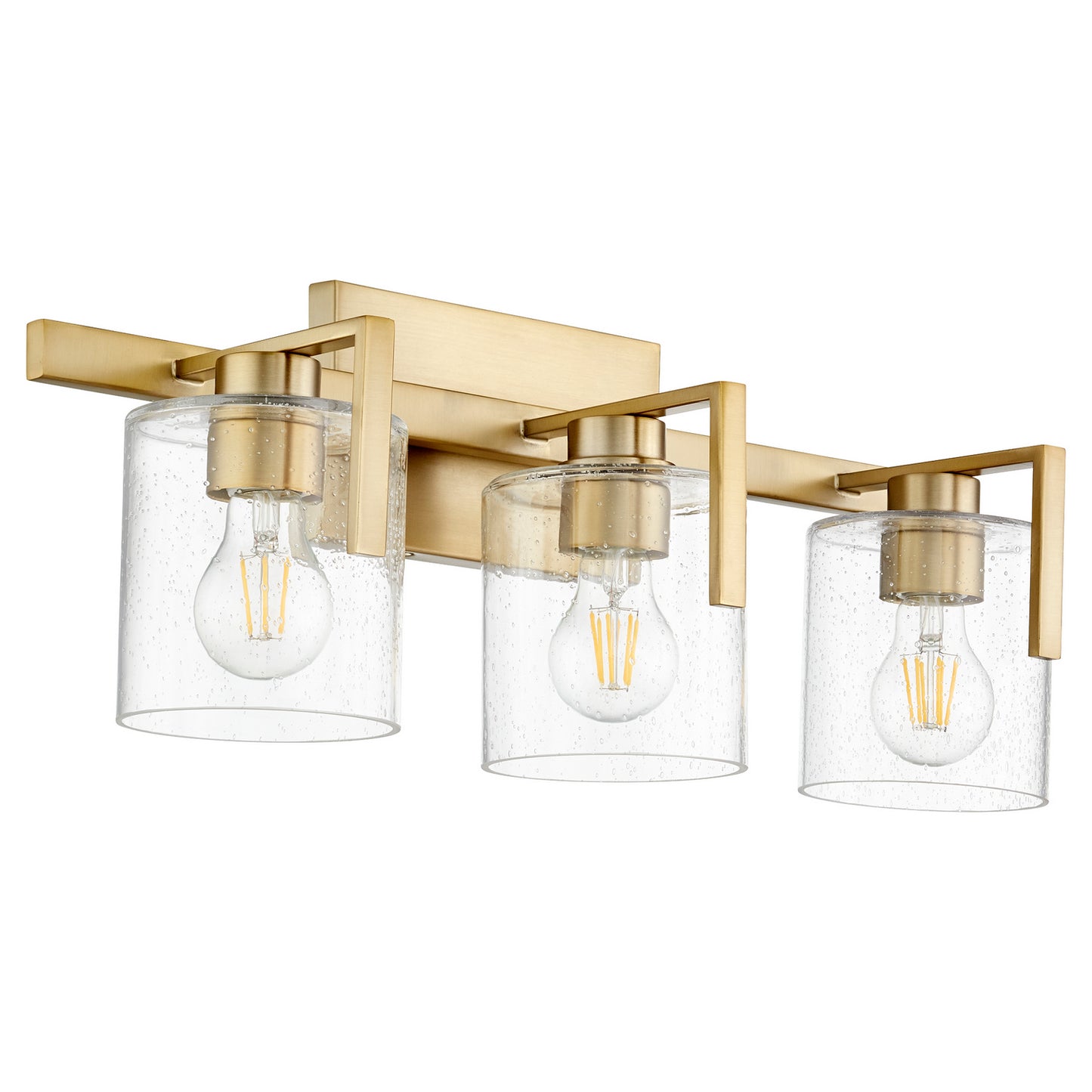  5190 Lighting Series Three Light Vanity by Quorum in Aged Brass Finish (5190-3-80)