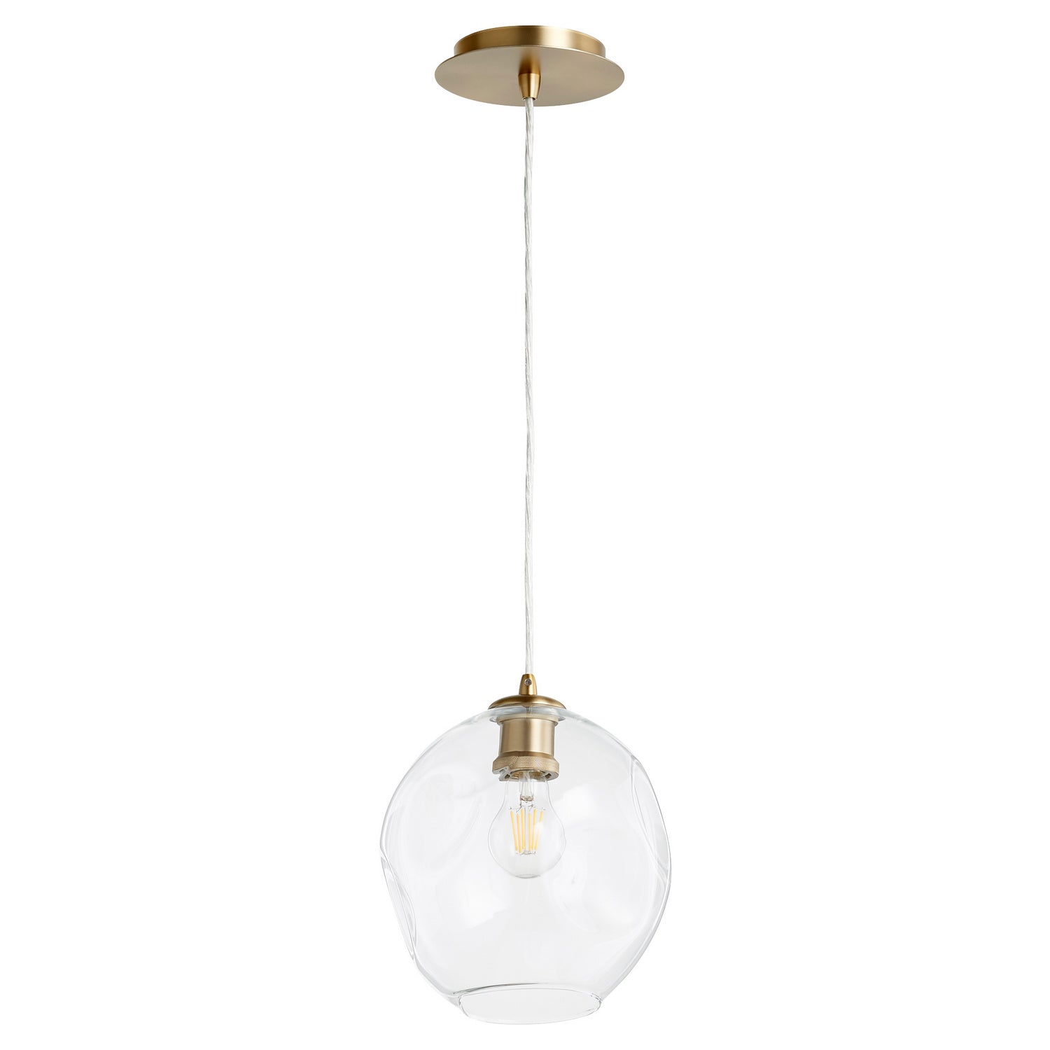  Numen One Light Pendant by Quorum in Aged Brass Finish (61-80)