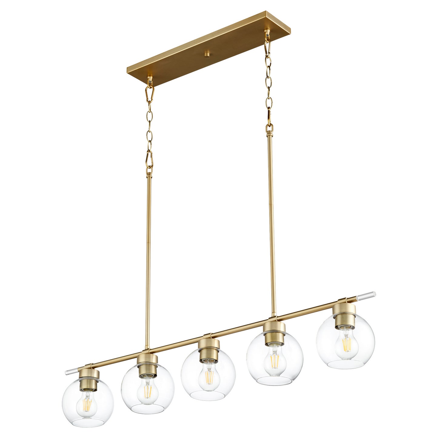  Volán Five Light Pendant by Quorum in Aged Brass Finish (6617-5-80)