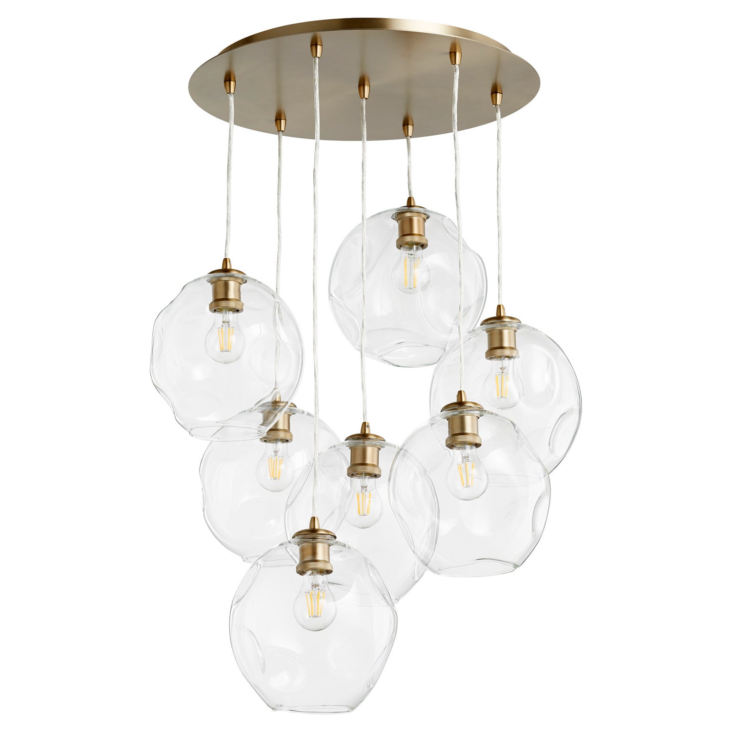  Numen Seven Light Pendant by Quorum in Aged Brass Finish (67-80)