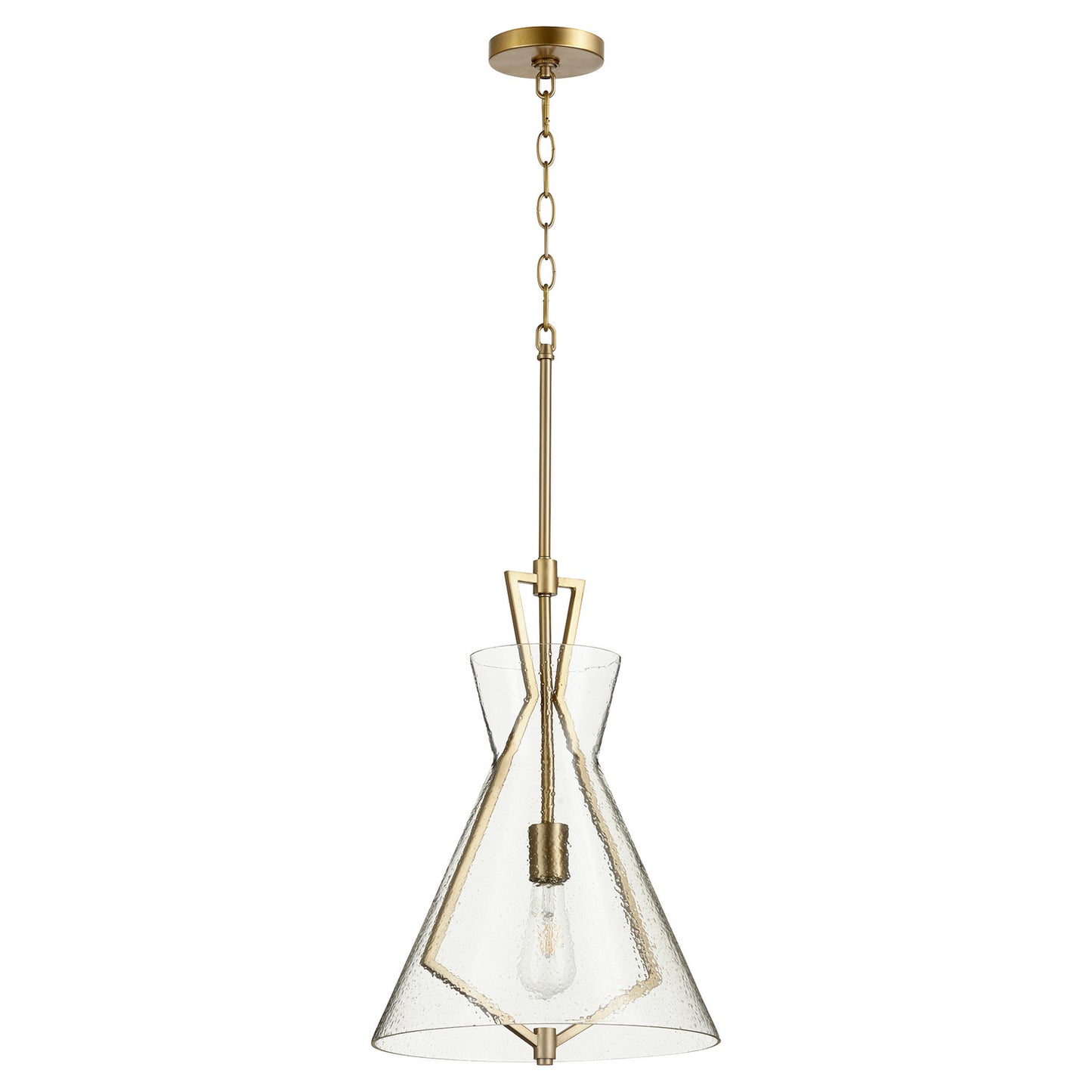  8426 Pendants One Light Pendant by Quorum in Aged Brass Finish (8426-80)