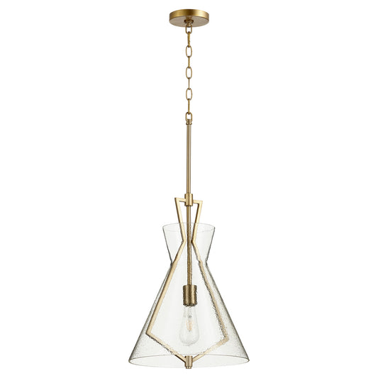  8426 Pendants One Light Pendant by Quorum in Aged Brass Finish (8426-80)