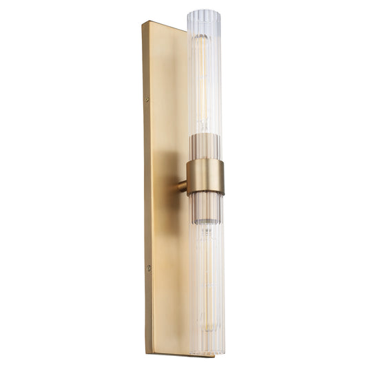  Sheridan Two Light Wall Mount by Quorum in Aged Brass Finish (522-2-80)