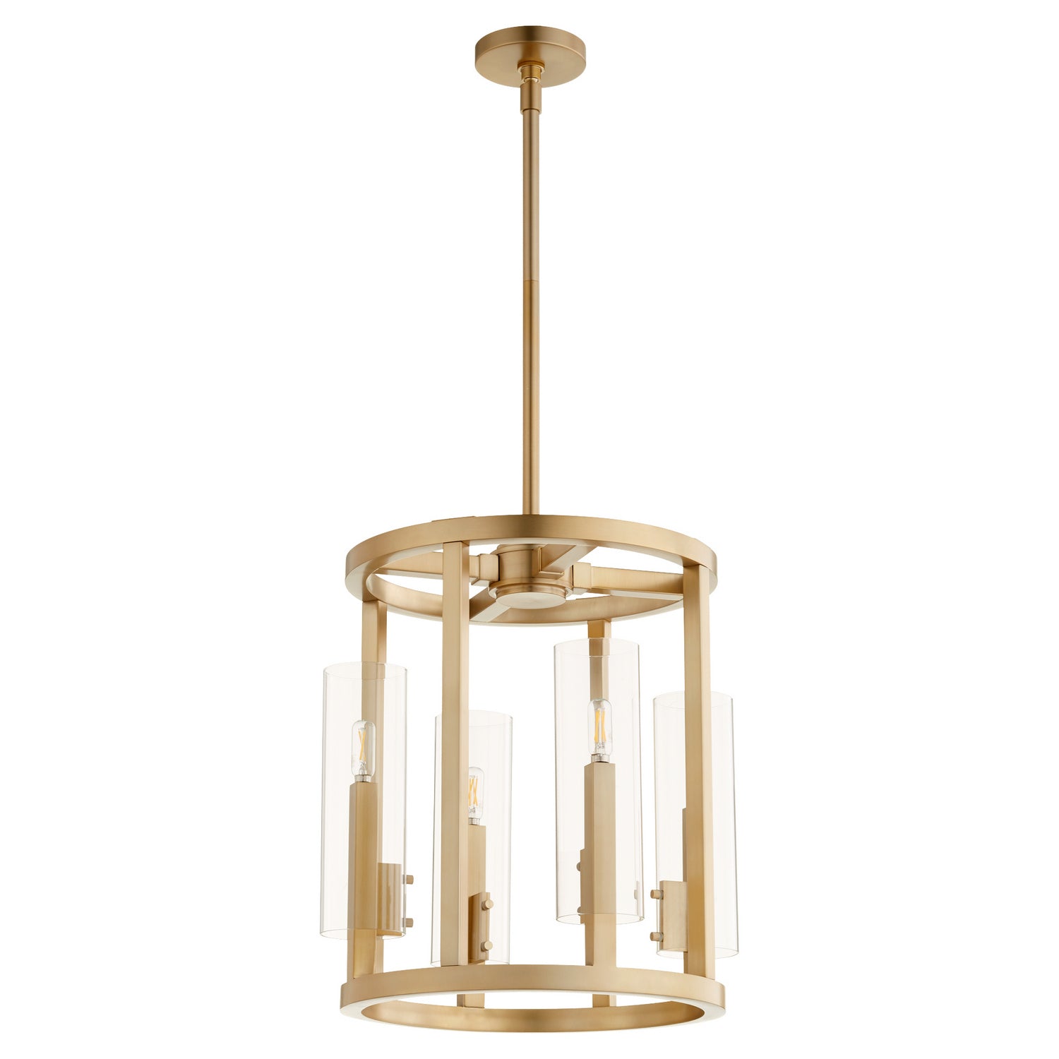  Harbin Four Light Entry by Quorum in Aged Brass Finish (8277-4-80)