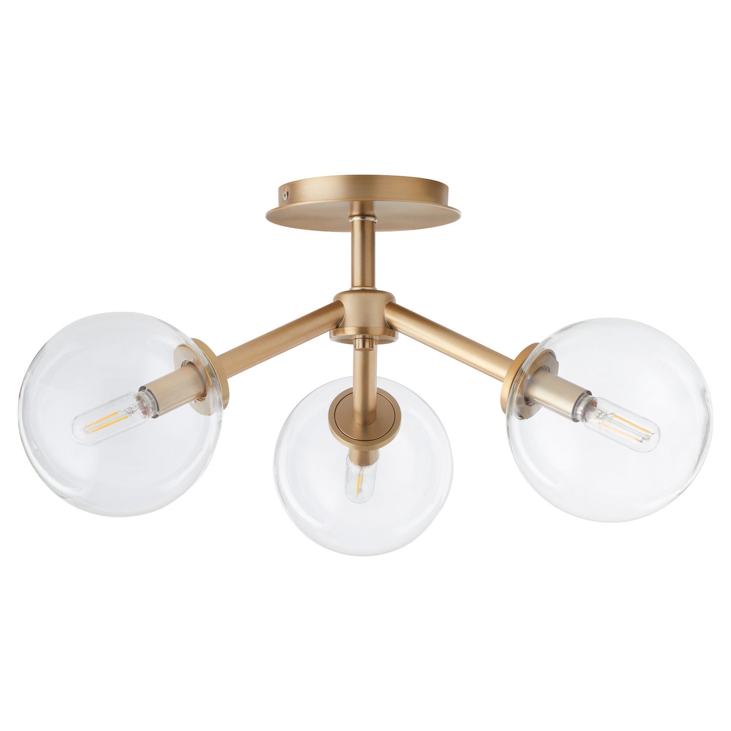  Rovi Three Light Ceiling Mount by Quorum in Aged Brass Finish (3132-21-80)