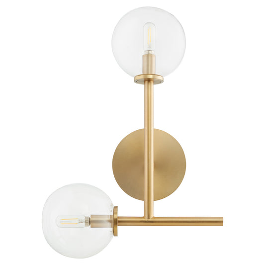  Rovi Two Light Wall Mount by Quorum in Aged Brass Finish (5132-2-80)