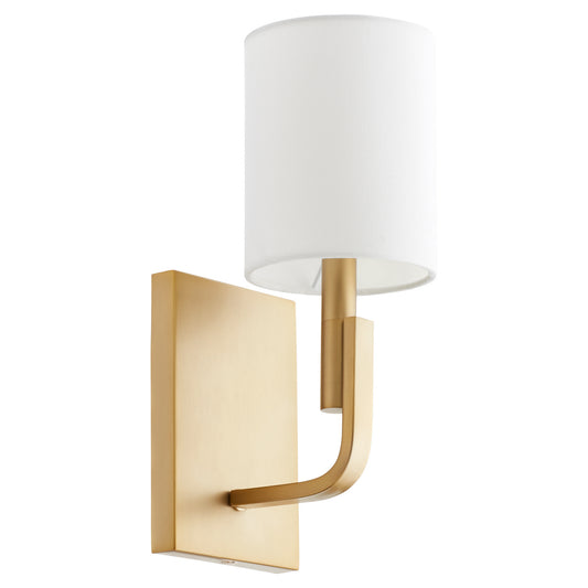  Tempo One Light Wall Mount by Quorum in Aged Brass Finish (5210-1-80)