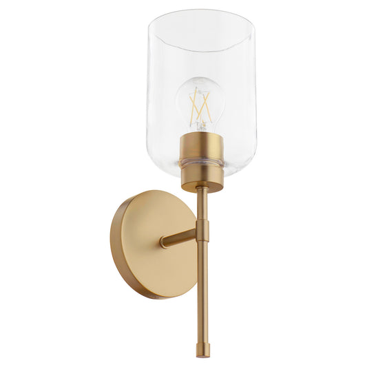  Tribute One Light Wall Mount by Quorum in Aged Brass Finish (5374-1-80)