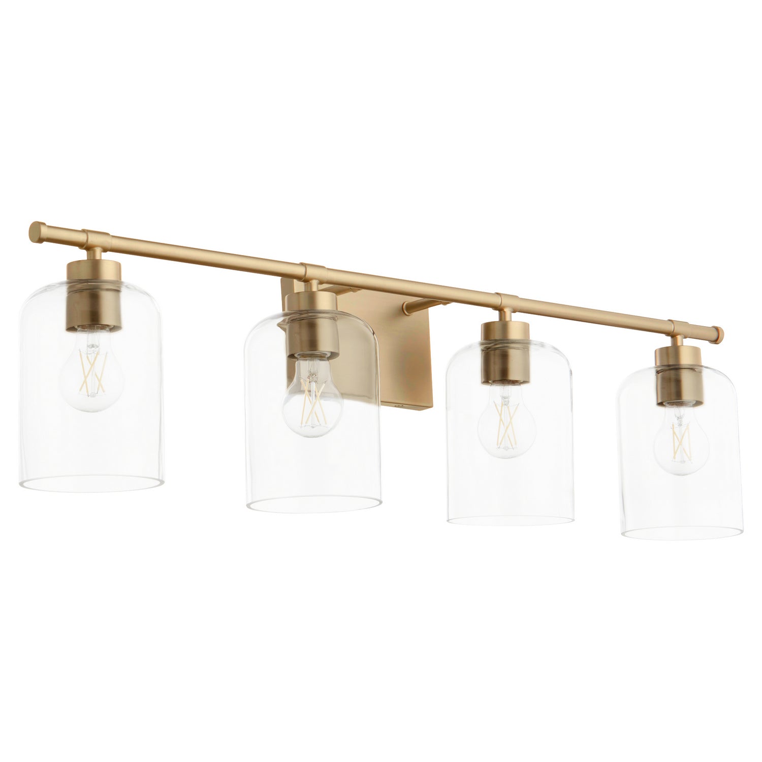  Tribute Four Light Vanity by Quorum in Aged Brass Finish (5374-4-80)