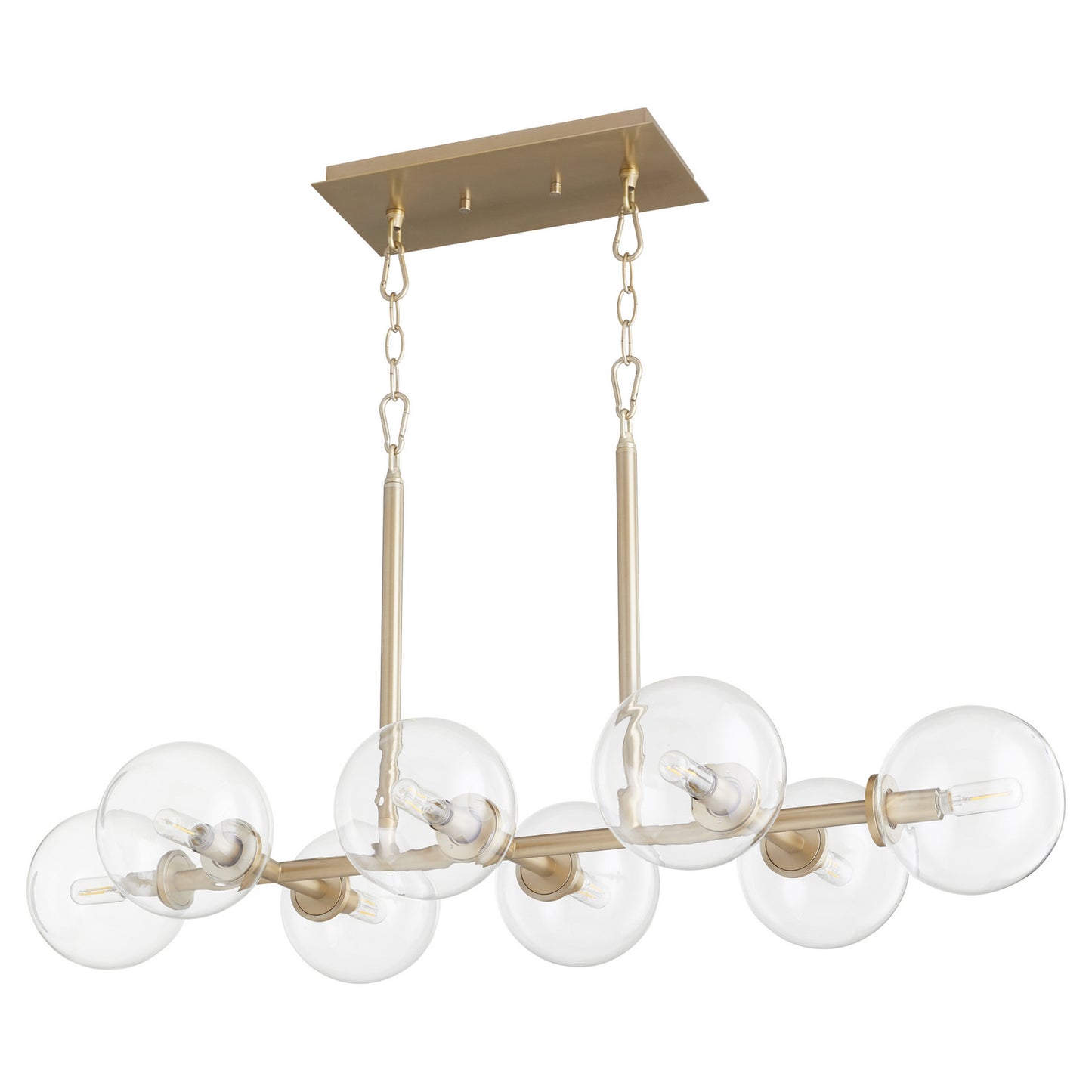  Rovi Eight Light Chandelier by Quorum in Aged Brass Finish (6132-8-80)