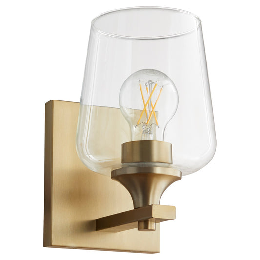  Veno One Light Wall Mount by Quorum in Aged Brass Finish (558-1-80)