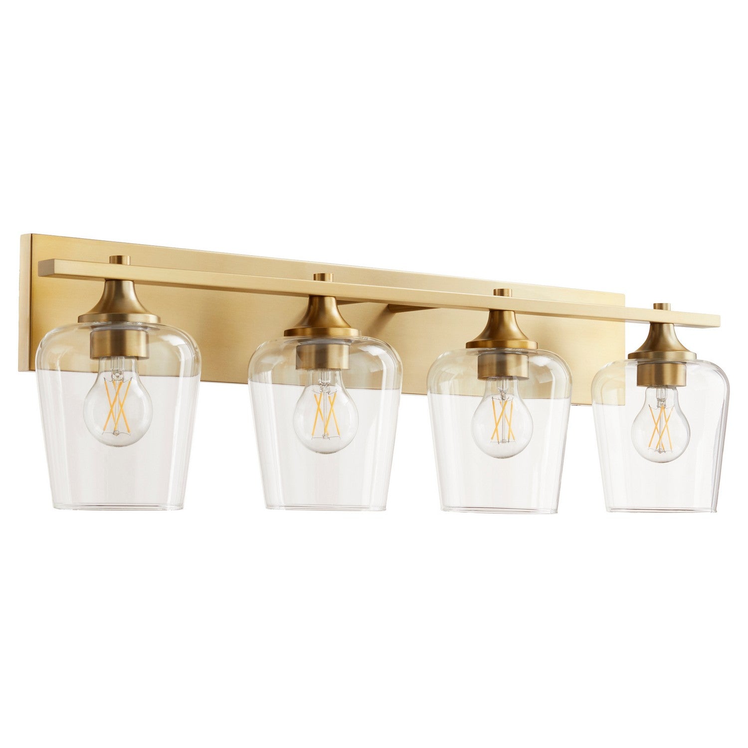  Veno Four Light Vanity by Quorum in Aged Brass Finish (558-4-80)